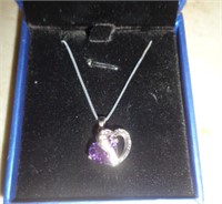 STERLING SILVER NECKLACE W AMETHYST