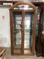 Glass Front Curion Cabinet, Wood/Glass/Mirror