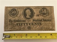 Confederate states of America $.50 note