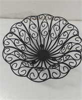 Decorative Black Metal Footed Fruit Bowl