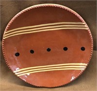 Redware slipware plate 9”