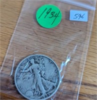 1934 Walking Liberty Half