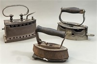 Three Antique Sad Irons