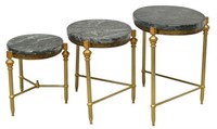 (3) LOUIS XVI STYLE MARBLE-TOP NESTING TABLES