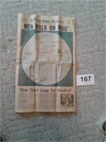 St Louis Globe 1969 man to walk on the moon paper
