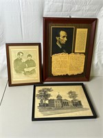 Three Framed Historic Pictures