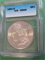 1881 s MS 65 ICG Morgan Silver Dollar $215 CPG
