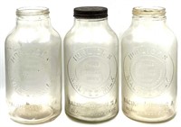 (3) Gallon Horlick's Malted Milk Glass Bottles