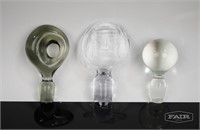 Lot of 3 Glass Bottle Stoppers