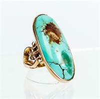 Jewelry 14kt Yellow Gold Turquoise Cocktail Ring