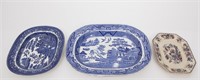 Three Stoneware Platters - Staffordshire & Ava