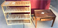 Wooden Shelf and One Drawer Child’s Desk