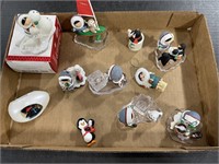 Flat of Hallmark Eskimo & Penguin ornaments