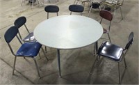 Table, Approx 44", Round w/(6) Chairs
