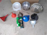 funnels and dog dishes