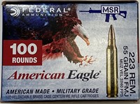 100 QTY FEDERAL AM EAGLE 223 REM 55GR AMMO