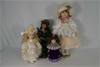 4 Porcelain Dolls (Victorian Dresses)