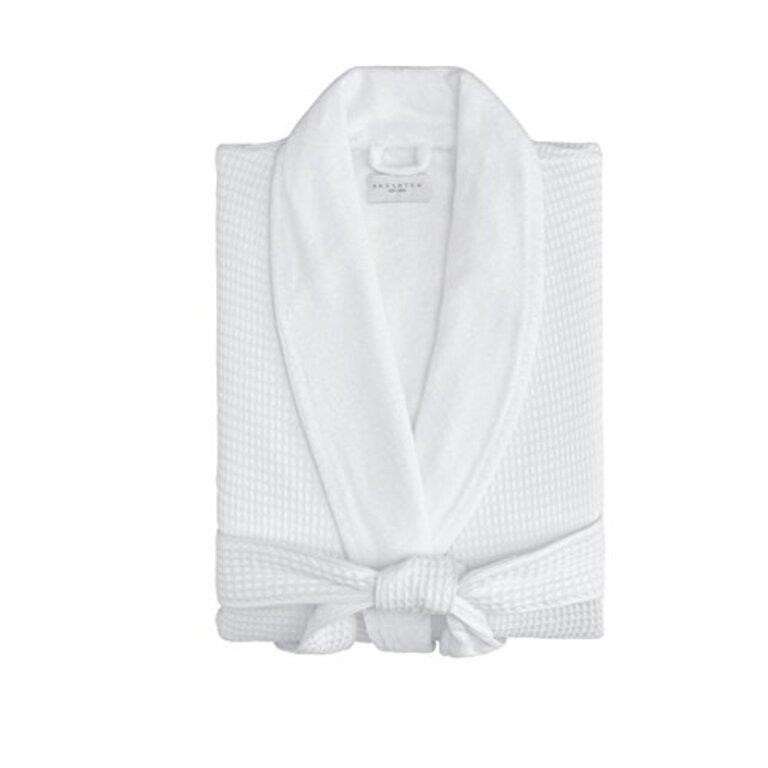 Kassatex Hotel Waffle Terry Robe, White,