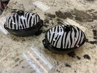 2 Ceramic Zebra Dish w/ Lid