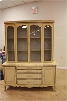 1 piece white French Provincial china cabinet