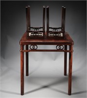 Qing Dynasty Huanghuali square table, stool set