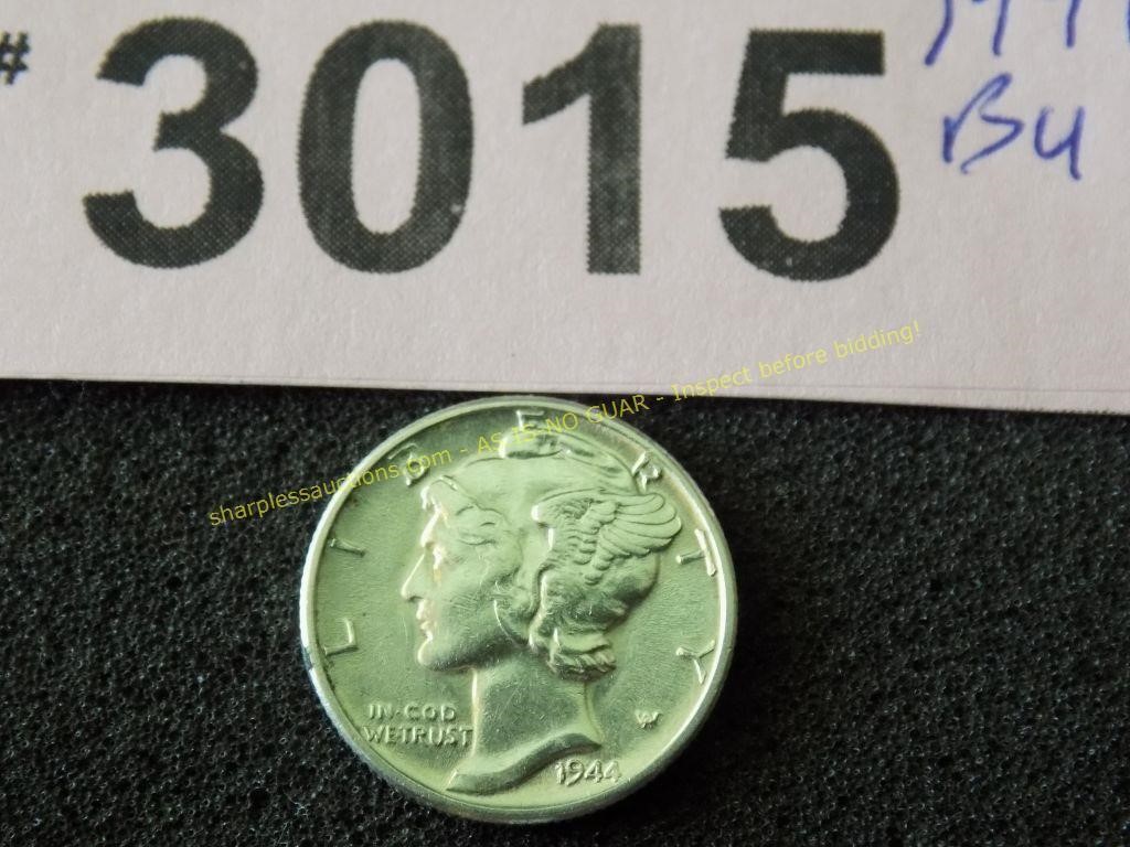 Uncirculated 1944 Mercury silver dime