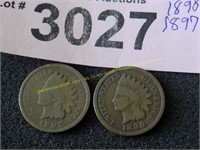 1898 1897 Indian head pennies