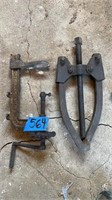 Antique lg gear puller and clamp