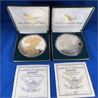 Two 8-Ounce Troy Silver Rounds