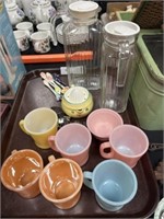 Glass Pitchers with Juicers and Mugs
