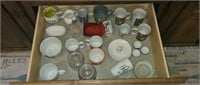Estate drawer full of cups, ect