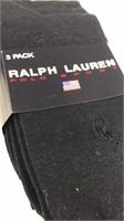 New 3pk Ralph Lauren Socks Black