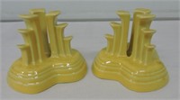 Fiesta Post 86 pyramid pair candle holders,