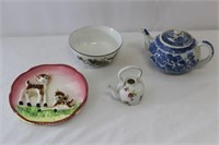 Made in Japan Teapot, Bowl, & Wall Décor Plaque