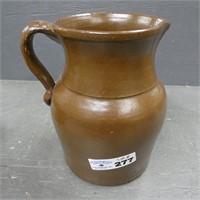 Brown Stoneware Water Pitcher