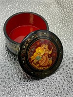 Handpainted Russian Lacquer trinket box