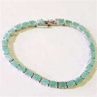 $600 Silver Emerald Bracelet