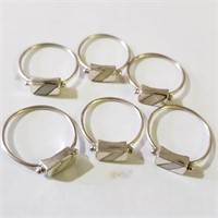 $120 Silver Lot Of 6 Ring
