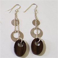 $120 Silver Wood Earrings