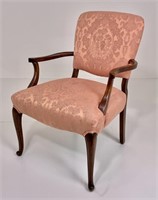 Martha Washington arm chair, mahogany, pink
