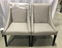 2 Linen Occasional Chairs