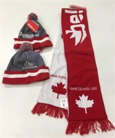3 New Canada 2010 Olympics Hats & Scarf