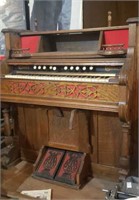 Antique Crown Pump Organ
 47" wide 44.5" tall,