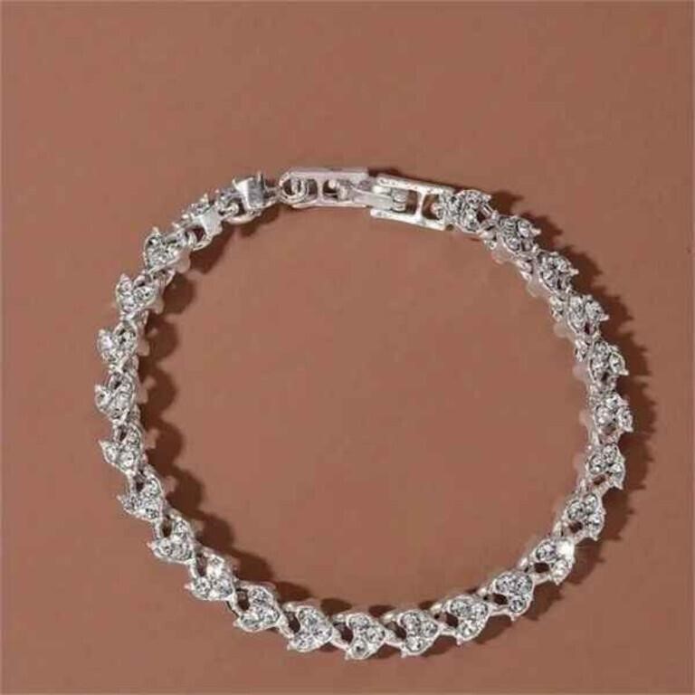 Sparkling Silver Zircon Bracelet