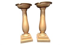 Elegant wooden Candlesticks - Perfect for Home Dec