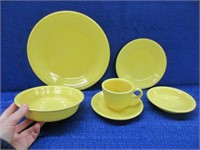 6pc yellow fiesta: dinner plate-bread plate-bowl-