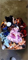 Box of crochet dolls