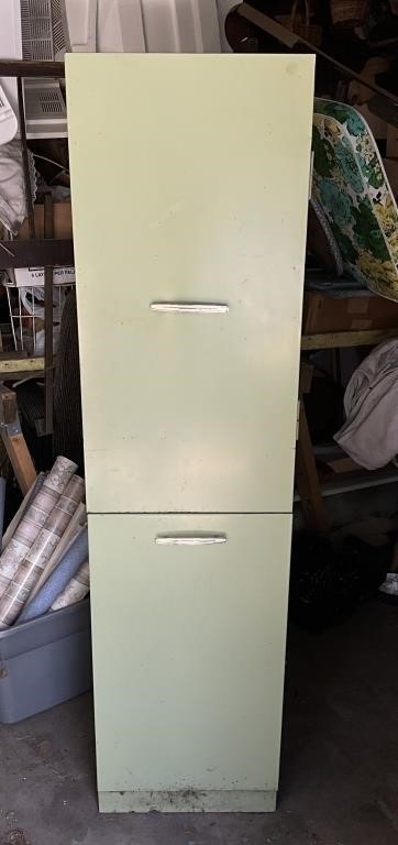 vintage green steel cabinet