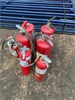 8 fire extinguishers, one time use, not to be fill