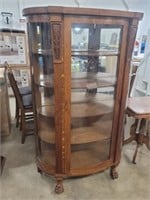 40" Claw Feet Bow Front Curio Cabinet